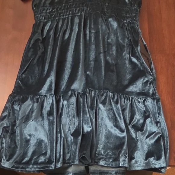 French Connection Teal Velvet Dress, With Pockets - Picture 8 of 11